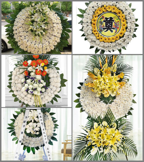 山东莱芜莱城区雪野镇北白座村花圈速递